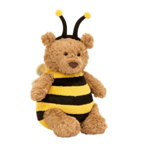 Large 10 - inch Jellycat Bartholomew Bee Bear Stuffed Animal